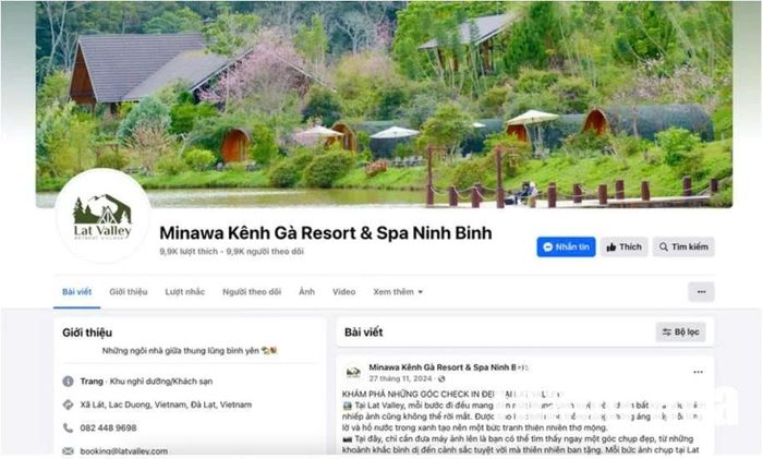 Trang fanpage mang tên “Minawa Kênh Gà Resort & Spa Ninh Bình” khiến chị H. ở phường Hạc Thành (tên nạn nhân đã được thay đổi) bị mất số tiền lớn.