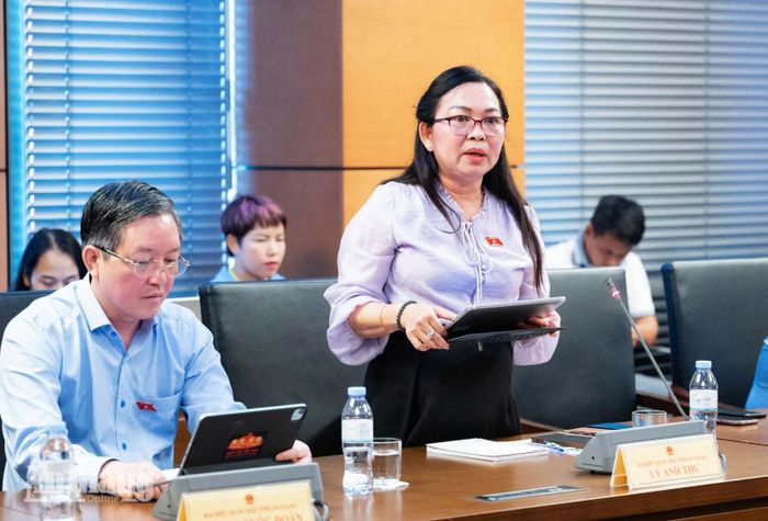 Đại biểu Lý Anh Thư phát biểu.