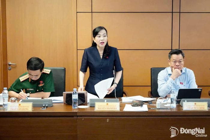 Chủ nhiệm Ủy ban Khoa học, Công nghệ và Môi trường của Quốc hội Nguyễn Thanh Hải, Đại biểu Quốc hội tỉnh Thái Nguyên phát biểu thảo luận tại tổ. Ảnh: CTV