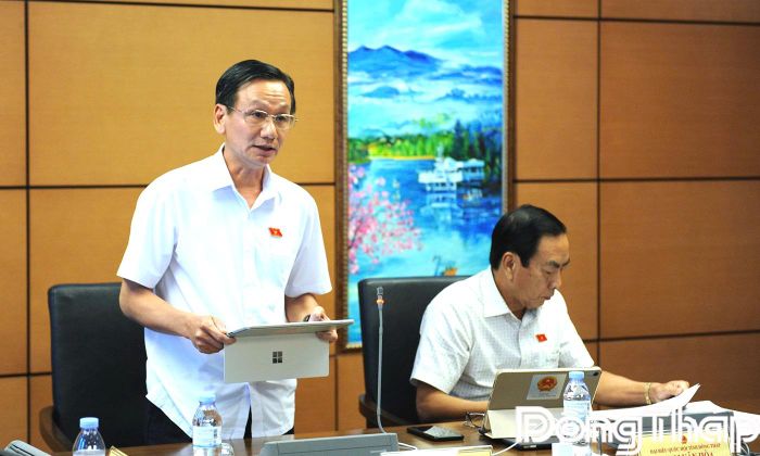 Đại biểu Đoàn Hùng Vũ, phát biểu thảo luận.