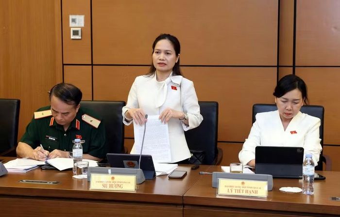  ĐB Siu Hương đề nghị bổ sung quy định phổ biến pháp luật thông qua hoạt động kiểm sát hoạt động tư pháp và tổ chức thi hành pháp luật của cơ quan nhà nước. Ảnh: Đoàn ĐBQH tỉnh Gia Lai 