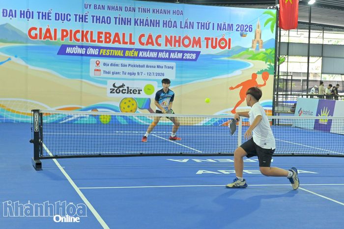 Các vận động viên thi đấu môn pickleball.