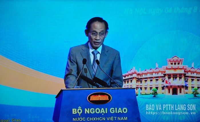 Bộ trưởng Bộ Ngoại giao phát biểu tại phiên toàn thể (ảnh chụp màn hình)