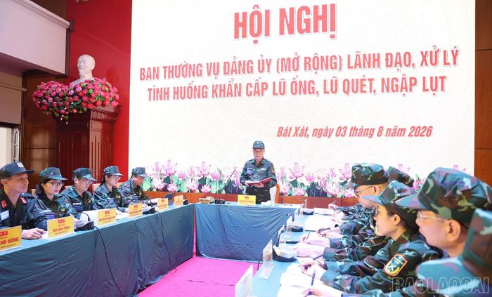 Hội nghị Ban Thường vụ (mở rộng) chỉ đạo, xử lý tình huống khẩn cấp lũ ống, lũ quét, sạt lở đất.