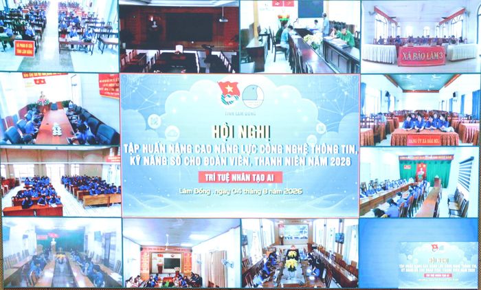 Hội nghị được kết nối trực tuyến đến điểm cầu các xã, phường, đặc khu trên địa bàn tỉnh