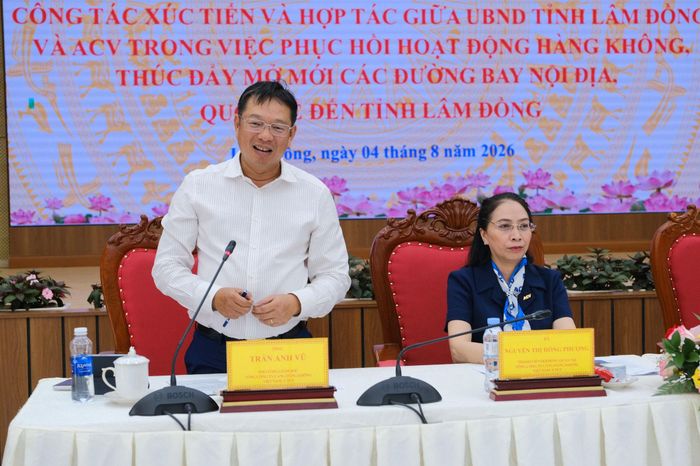 Ông Trần Anh Vũ, Phó Tổng Giám đốc Tổng Công ty Cảng hàng không Việt Nam - CTCP phát biểu tại buổi làm việc