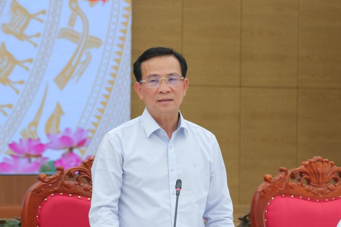 Ủy viên Ban Chấp hành Trung ương Đảng, Phó Bí thư Tỉnh ủy, Chủ tịch UBND tỉnh Lâm Đồng Hồ Văn Mười phát biểu chỉ đạo tại buổi làm việc