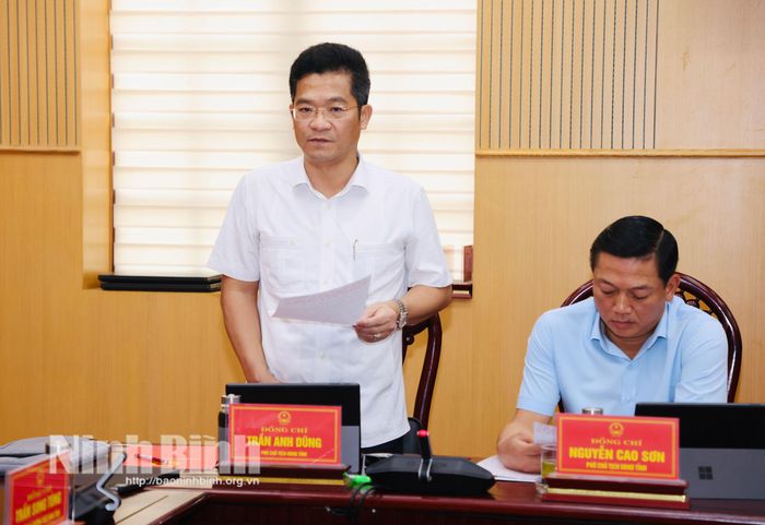 Đồng chí Trần Anh Dũng, Ủy viên Ban Thường vụ Tỉnh ủy, Phó Chủ tịch UBND tỉnh phát biểu tại phiên họp.