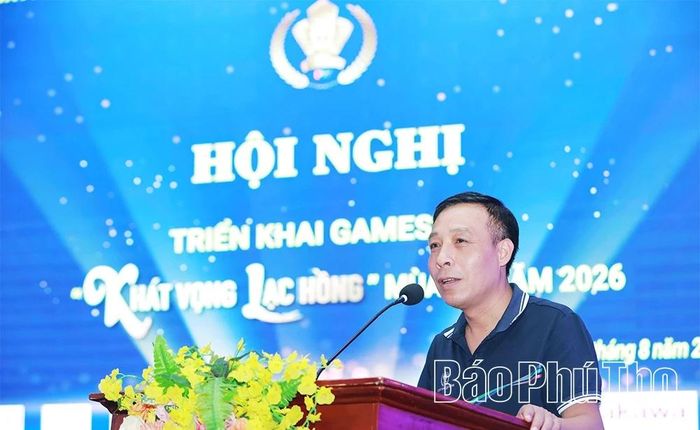 Đại diện Báo và phát thanh, truyền hình Phú Thọ thông tin về công tác chuẩn bị Gameshow "Khát vọng Lạc Hồng" mùa 5.
