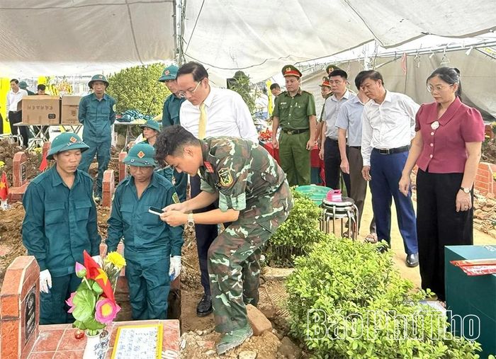 Nghĩa trang Liệt sĩ xã Thanh Sơn có 378 mộ liệt sĩ, trong đó 235 mộ liệt sĩ chưa biết thông tin được lấy mẫu phục vụ công tác giám định ADN.