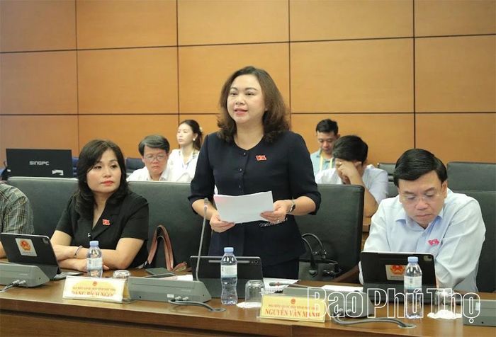 Đại biểu Quốc hội tỉnh Phú Thọ Đặng Bích Ngọc thảo luận tại tổ.
