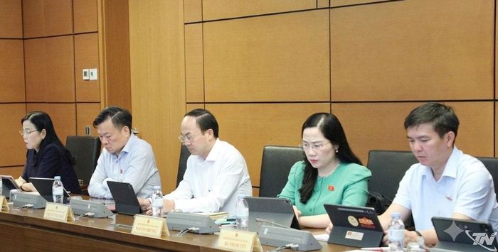 Đại biểu Quốc hội tỉnh Thái Nguyên tại phiên thảo luận tổ.