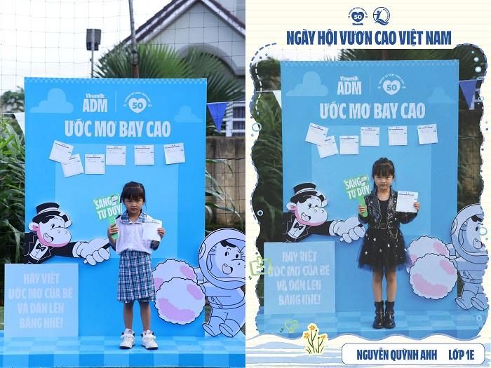Các em học sinh hào hứng viết ước mơ, chụp ảnh và chờ khoảnh khắc nhìn thấy mình trong trang phục nghề nghiệp mơ ước (Ảnh: Hải An).