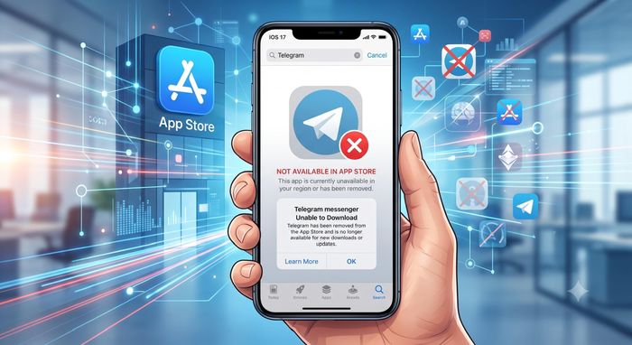 Nhiều người dùng iPhone tại Mỹ, châu Âu và một số thị trường khác phản ánh không thể tìm thấy Telegram trên App Store.