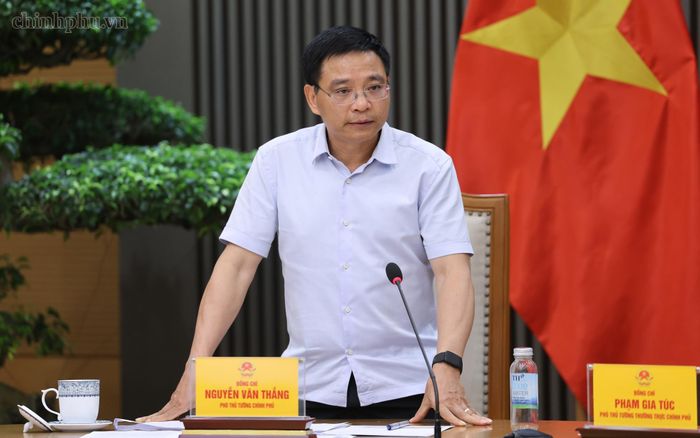 Phó Thủ tướng Nguyễn Văn Thắng phát biểu tại cuộc họp. Ảnh: VGP/Tuân Nguyên.
