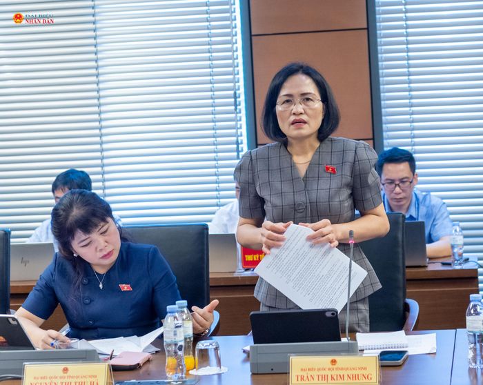 ĐBQH Trần Thị Kim Nhung (Quảng Ninh) phát biểu. Ảnh: Mạnh Hưng