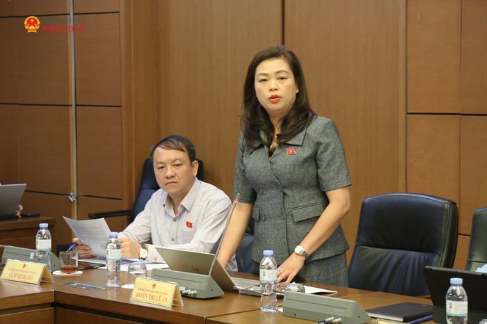 ĐBQH Đoàn Thị Lê An (Cao Bằng) phát biểu. Ảnh: Đắc Trường