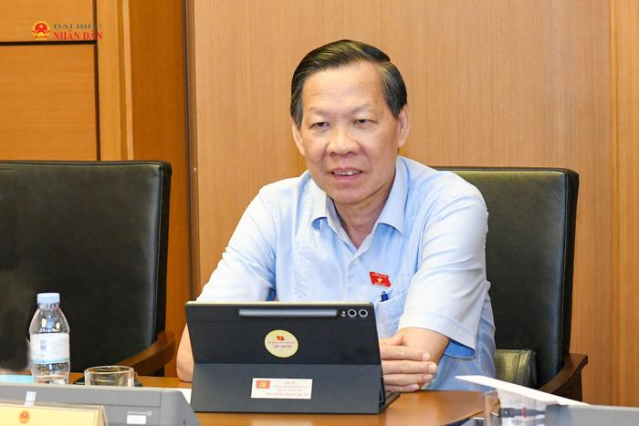 Chủ nhiệm Ủy ban Kinh tế và Tài chính, ĐBQH Phan Văn Mãi (Vĩnh Long) phát biểu