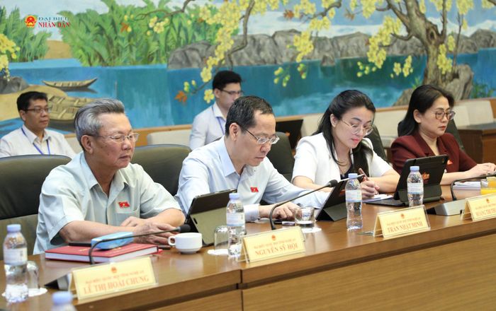 Các ĐBQH tham gia phiên thảo luận tổ