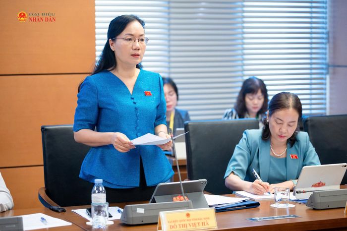 ĐBQH Đỗ Thị Việt Hà (Bắc Ninh) phát biểu. Ảnh: H.Nga