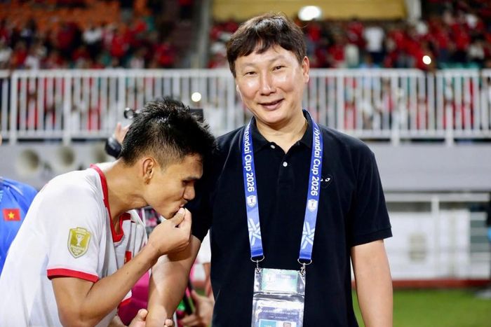 Thầy trò HLV Kim Sang-sik tạm dẫn đầu bảng A ASEAN Cup 2026 sau chiến thắng 3-0 trước Indonesia ngày 3/8. Ảnh: Liên đoàn Bóng đá Việt Nam