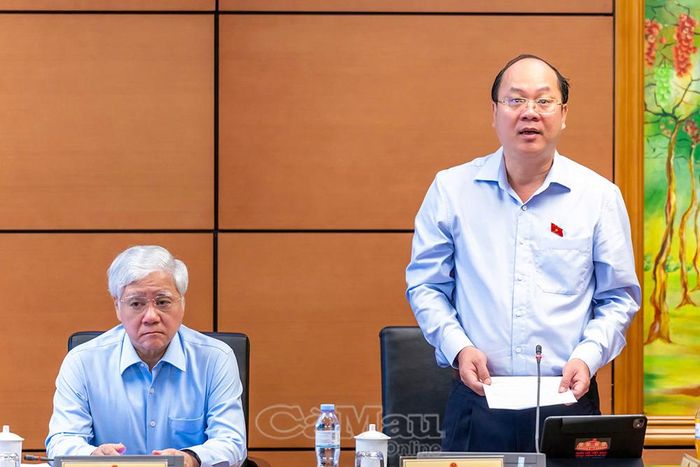 Đồng chí Nguyễn Hồ Hải, Ủy viên Ban Chấp hành Trung ương Đảng, Bí thư Tỉnh ủy, Trưởng Đoàn ĐBQH tỉnh Cà Mau, Ủy viên Ủy ban Dân nguyện và Giám sát của Quốc hội, phát biểu kết thúc phiên thảo luận.