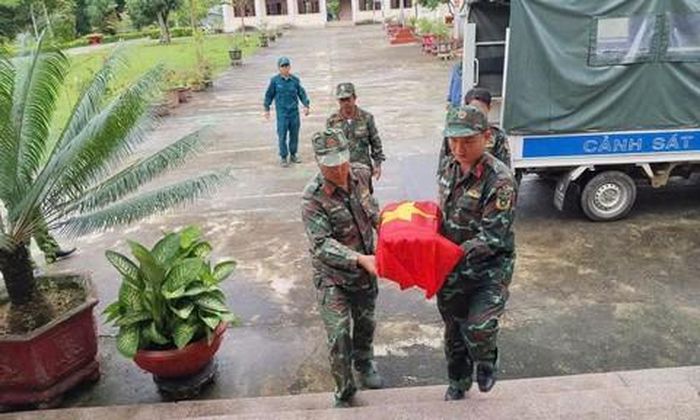 Các hài cốt liệt sĩ được đưa về về Ban Chỉ huy Quân sự xã. Ảnh xã Đăk Pék cung cấp.