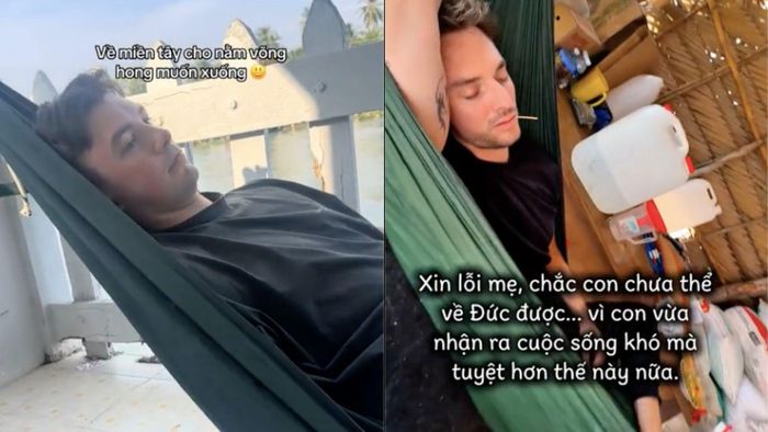 Nhiều du khách lúc đầu còn e ngại sợ võng không vừa nhưng khi nằm lên thì êm ái vô cùng.