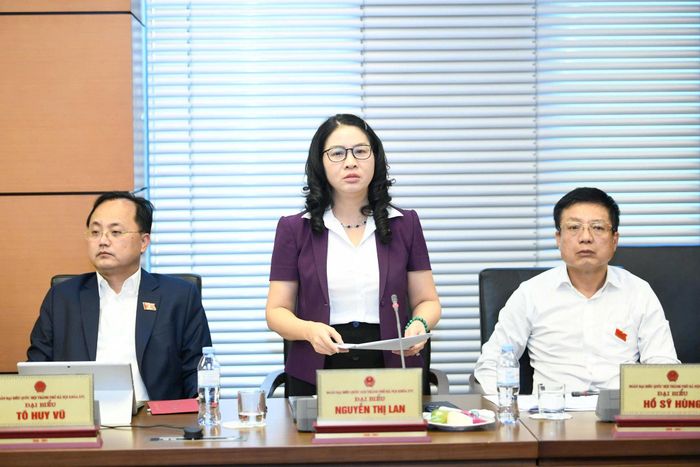 Đại biểu Quốc hội Nguyễn Thị Lan (Đoàn thành phố Hà Nội) thảo luận tại Tổ chiều 4-8. Ảnh: Như Ý