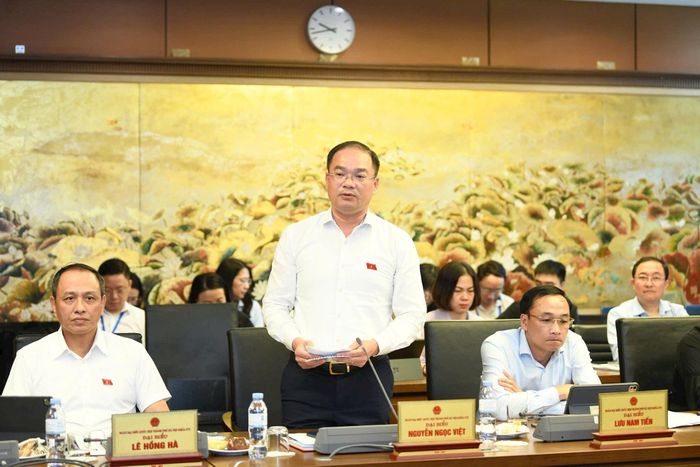 Đại biểu Nguyễn Ngọc Việt phát biểu thảo luận. Ảnh: Như Ý
