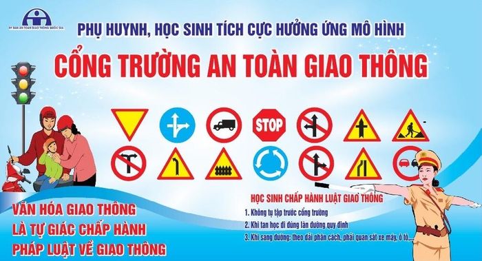 Cổng trường an toàn giao thông (Nguồn: Ủy ban An toàn giao thông quốc gia).