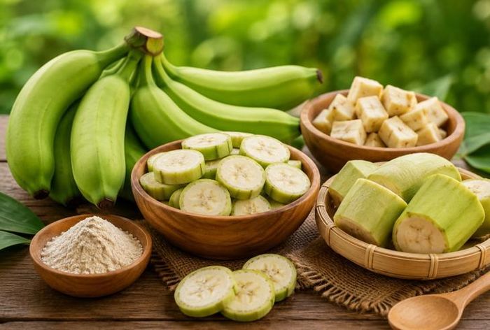 Chuối xanh không chỉ là nguyên liệu quen thuộc trong nhiều món ăn mà còn chứa nhiều chất xơ, tinh bột kháng và kali.