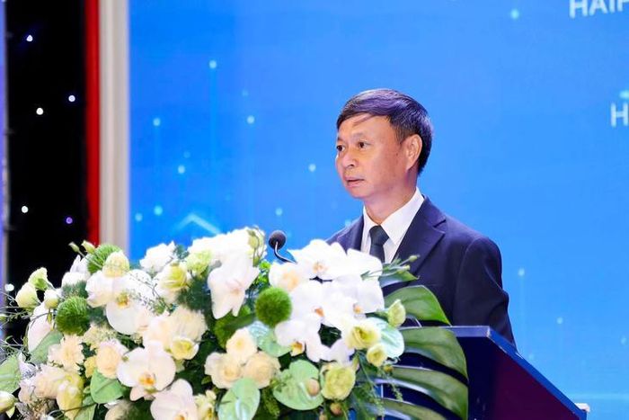 Ông Hoàng Minh, Thứ trưởng Bộ Khoa học và Công nghệ phát biểu tại sự kiện. Ảnh: AT