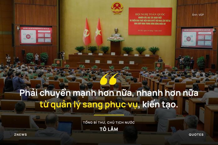 Thứ ba, nâng cao năng lực tổ chức thực hiện, bảo đảm đầy đủ các điều kiện thi hành để hệ thống chính trị vận hành thông suốt, tương tác hiệu quả. Mục tiêu hiện nay là tiếp tục nâng cao năng lực lãnh đạo, quản trị, phục vụ nhân dân. Phải tiếp tục hoàn thiện chức năng, thẩm quyền, năng lực thực thi. Phải chuyển mạnh hơn nữa, nhanh hơn nữa từ quản lý sang phục vụ, kiến tạo; từ xử lý phân tán sang quản trị tổng hợp dữ liệu; từ chờ hướng dẫn sang chủ động giải quyết, chịu trách nhiệm. 