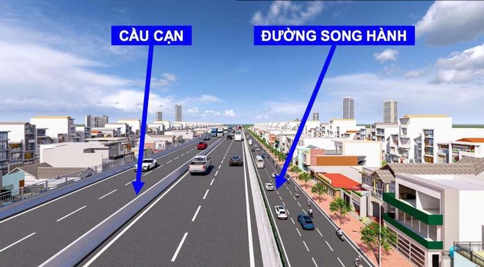  Cầu cạn được thiết kế với vận tốc 80km/h, còn đường song hành là 60km/h.
