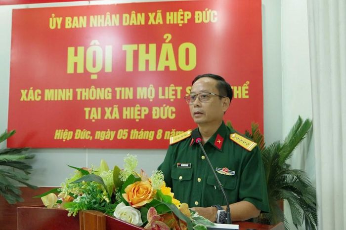 Đại tá Đỗ Nguyên Hoài phát biểu tại Hội thảo