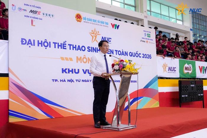 Ông Nguyễn Văn Thanh, Phó Vụ trưởng Vụ Học sinh - Sinh viên, Bộ Giáo dục và Đào tạo, phát biểu tại buổi lễ