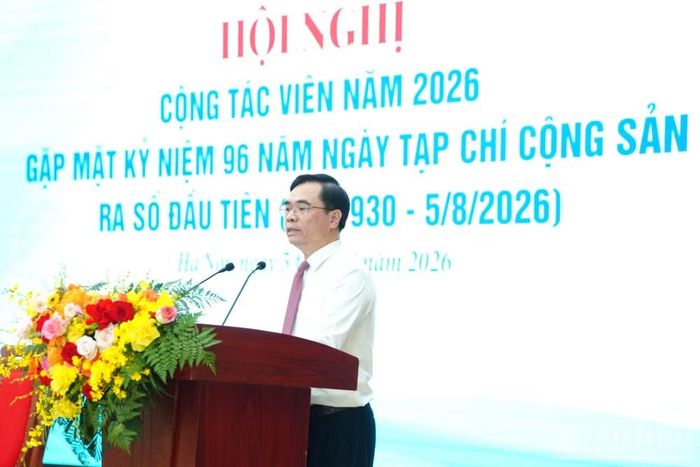 Đồng chí Dương Trung Ý phát biểu khai mạc hội nghị. (Ảnh: HẢI ĐĂNG)