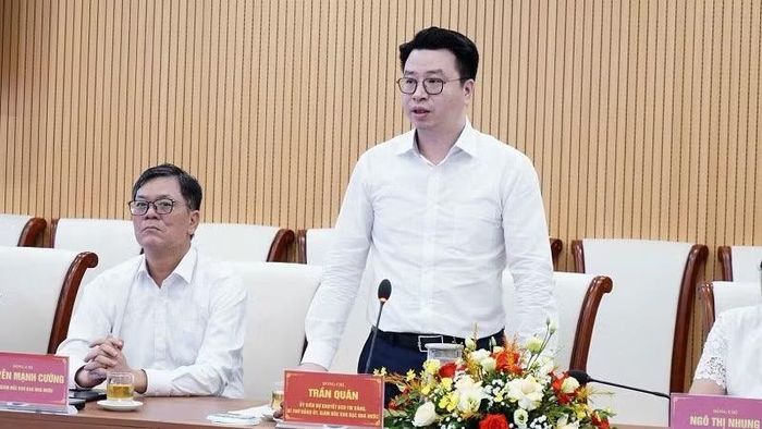 Giám đốc Kho bạc Nhà nước Trần Quân phát biểu tại chương trình. (Ảnh: Ban tổ chức cung cấp)