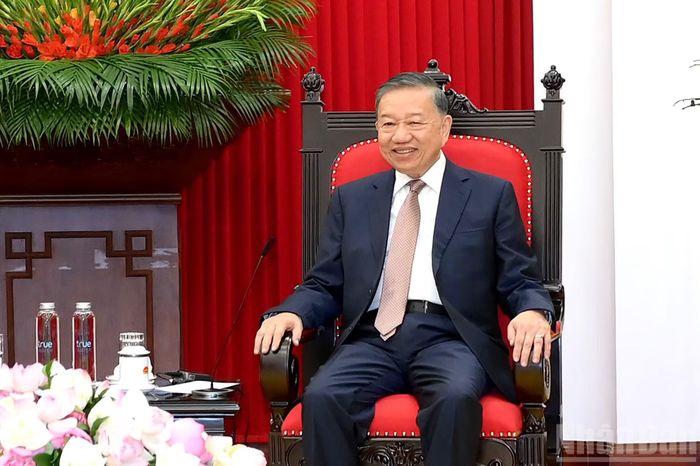 Tổng Bí thư, Chủ tịch nước Tô Lâm phát biểu tại cuộc tiếp.