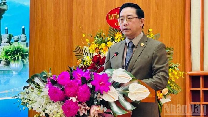 Phó Giáo sư, Tiến sĩ Vũ Hùng Cường, Viện trưởng Viện Thông tin Khoa học xã hội phát biểu khai mạc.