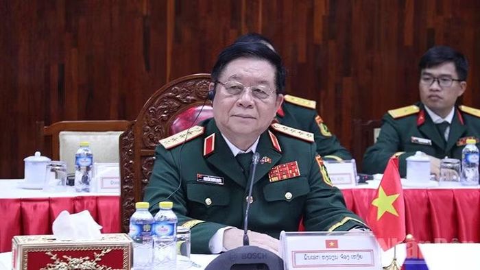 Đại tướng Nguyễn Trọng Nghĩa tại hội đàm. (Ảnh: DUY TOÀN)