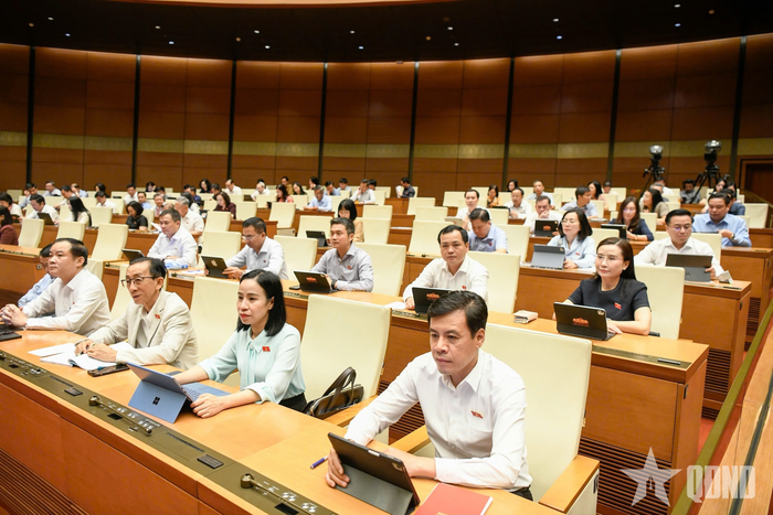 Các đại biểu tham dự phiên họp. Ảnh: TRỌNG HẢI