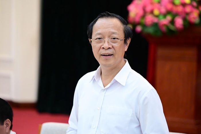  Thứ trưởng Thường trực Bộ GD-ĐT Phạm Ngọc Thưởng phát biểu tại buổi họp báo 