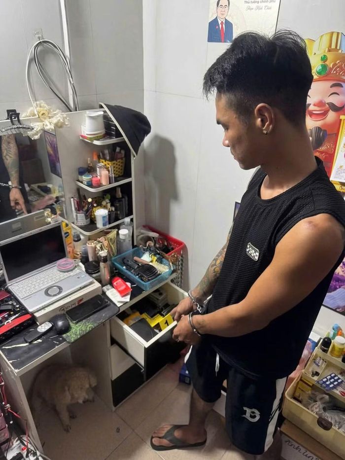 Hiện trường phát hiện số ma túy.