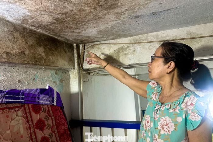 Bà Trần Thị Hồng Hoa, người dân sinh sống tại khu chung cư Hòa Minh, cho biết căn hộ của gia đình đã xuống cấp nghiêm trọng. Mỗi khi trời mưa, nước thấm qua trần nhà, ảnh hưởng đến sinh hoạt của các thành viên trong gia đình.
