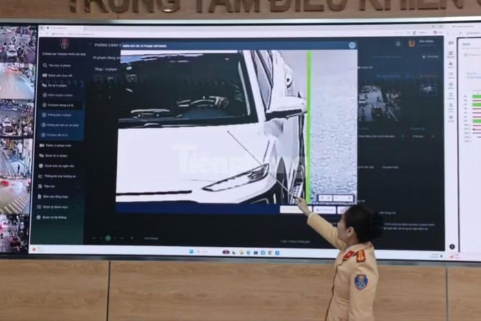 Hình ảnh phương tiện vi phạm được camera AI ghi lại.