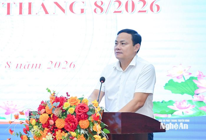 Đồng chí Phạm Ngọc Cảnh - Phó Trưởng ban Tuyên giáo và Dân vận Tỉnh ủy phát biểu kết luận. Ảnh: Thành Cường