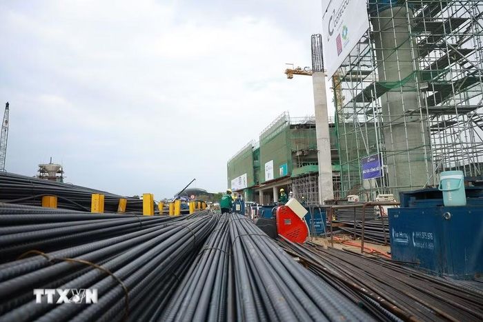 Công trường thi công dự án Cảng Hàng không quốc tế Phú Quốc. (Ảnh: Dương Giang/TTXVN)