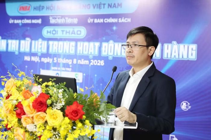 Ông Hoàng Minh Tiến, Phó Cục trưởng Cục Công nghệ thông tin, Ngân hàng Nhà nước Việt Nam phát biểu. (Ảnh: BTC)